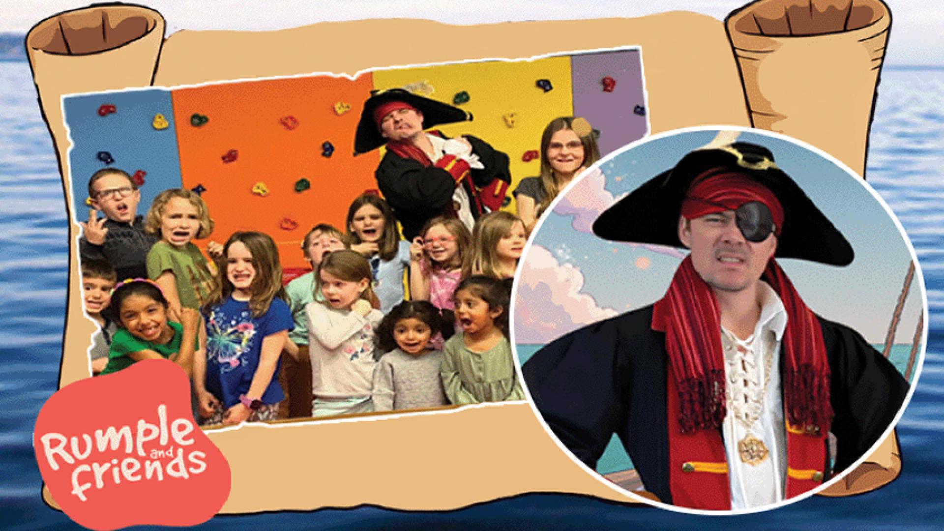 Pirate Pals picture of pirate performer and children at event