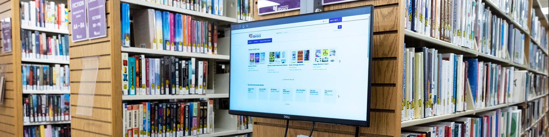 Book shelves in the Library